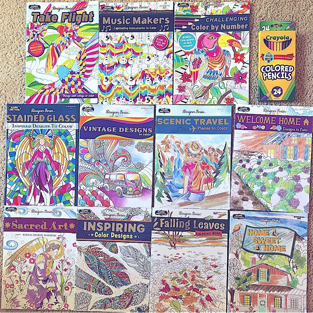 (24ct) Crayola Coloring Pencils and (11ct) Coloring Books *All New* and Unused
